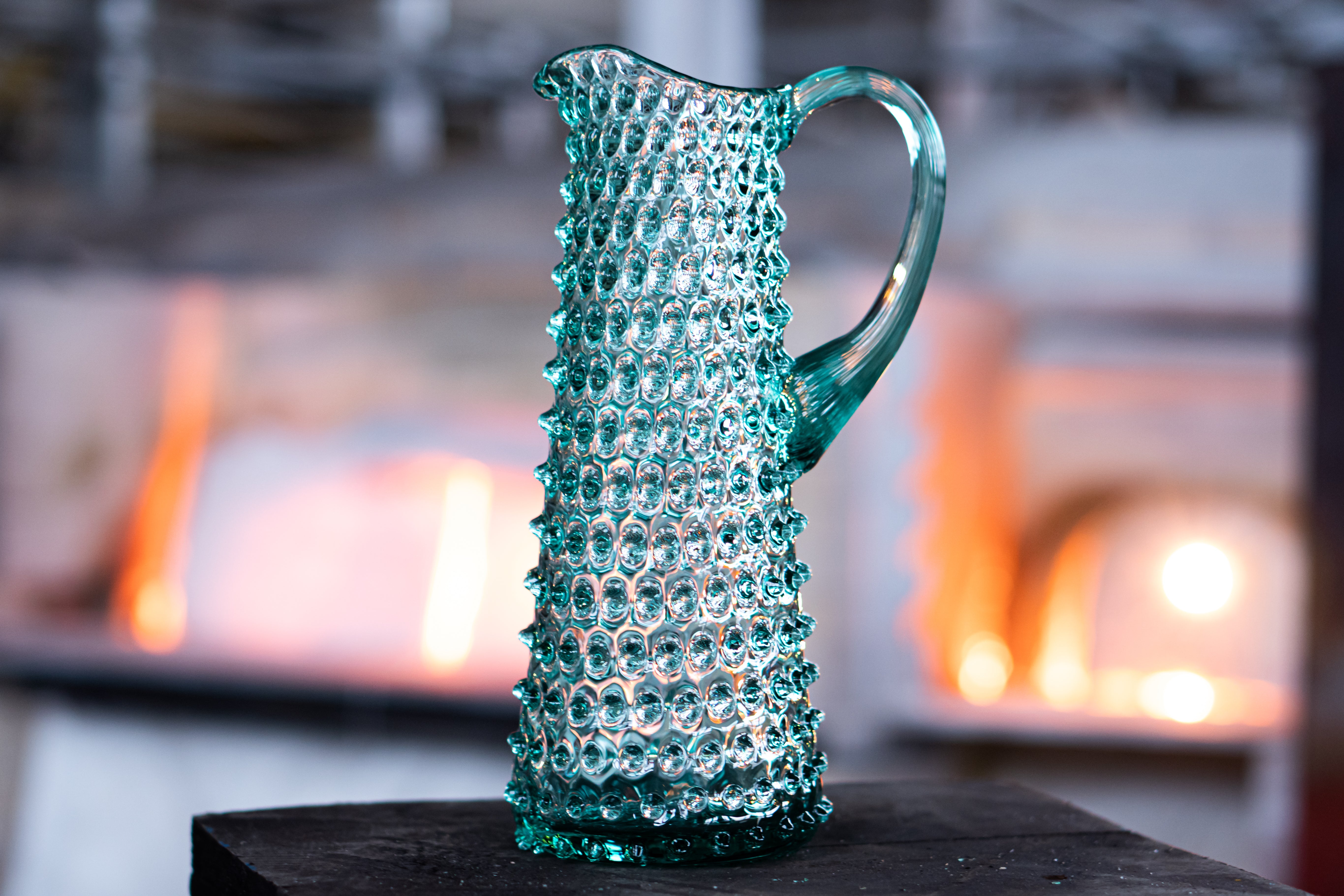 klimchi-hobnail-beryl-carafe-verre-vert-1000-ml image 2