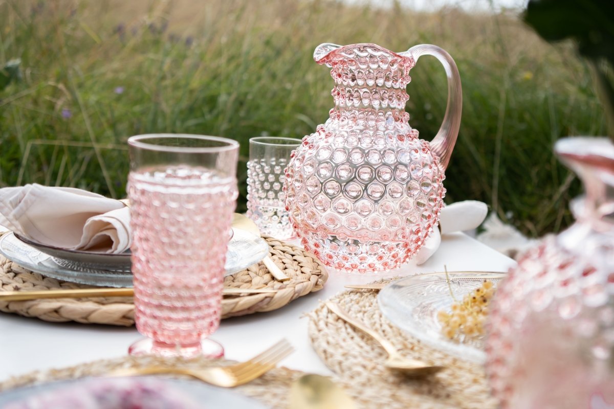 klimchi-hobnail-pichet-rosaline-rose-2-l-en-verre-pois image 8