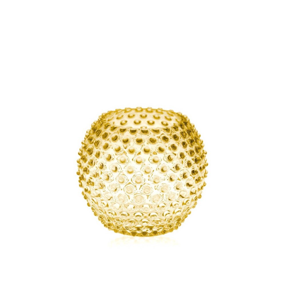 klimchi-hobnail-vase-rond-ambre-underlay-cristal image 1