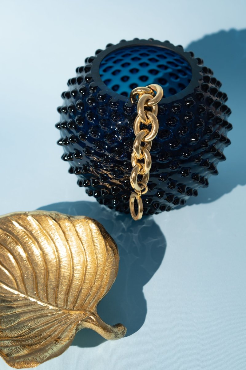 klimchi-hobnail-vase-rond-bleu-roi-cristal image 5