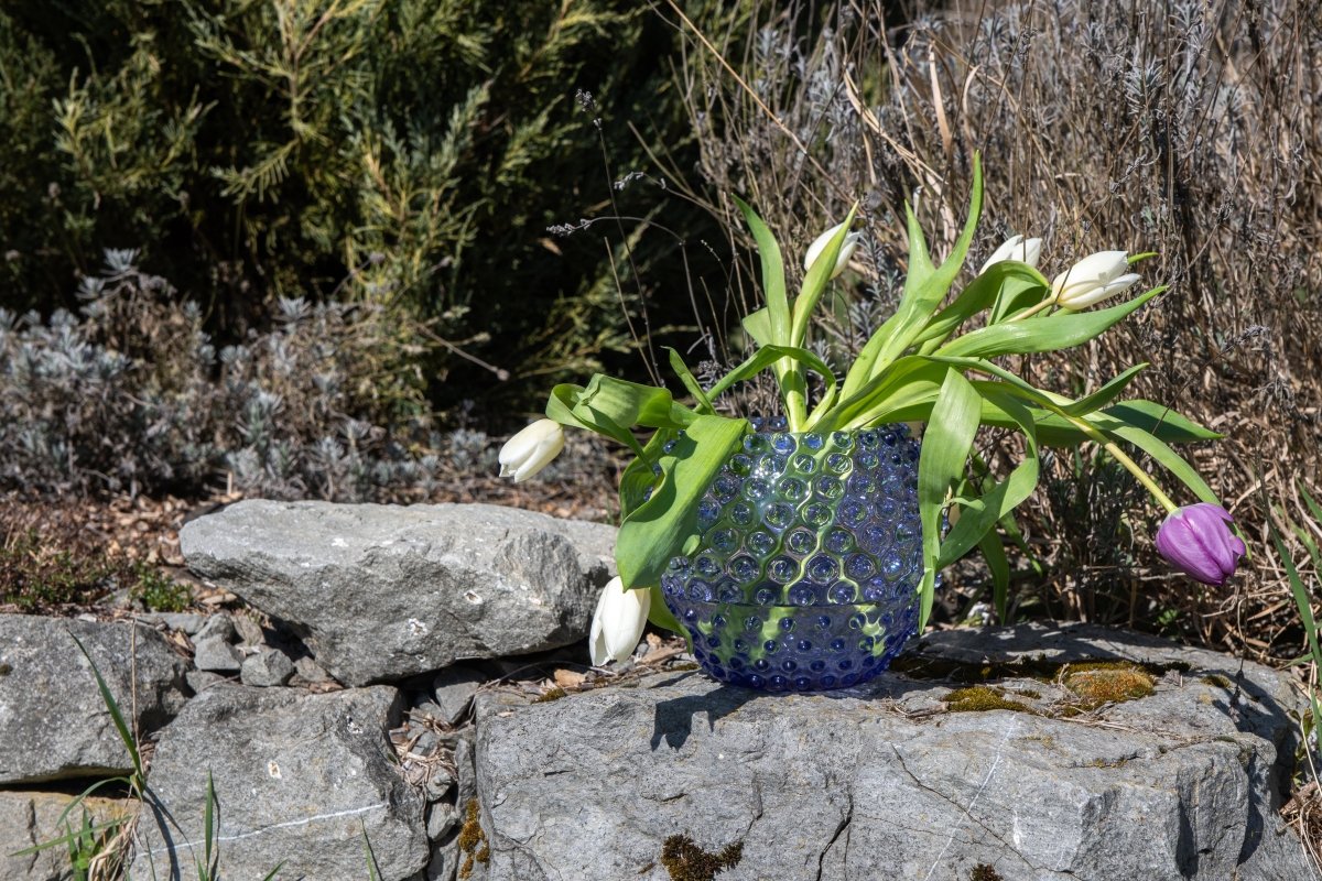 klimchi-hobnail-vase-rond-lavande-cristal-fleurs-courtes image 4