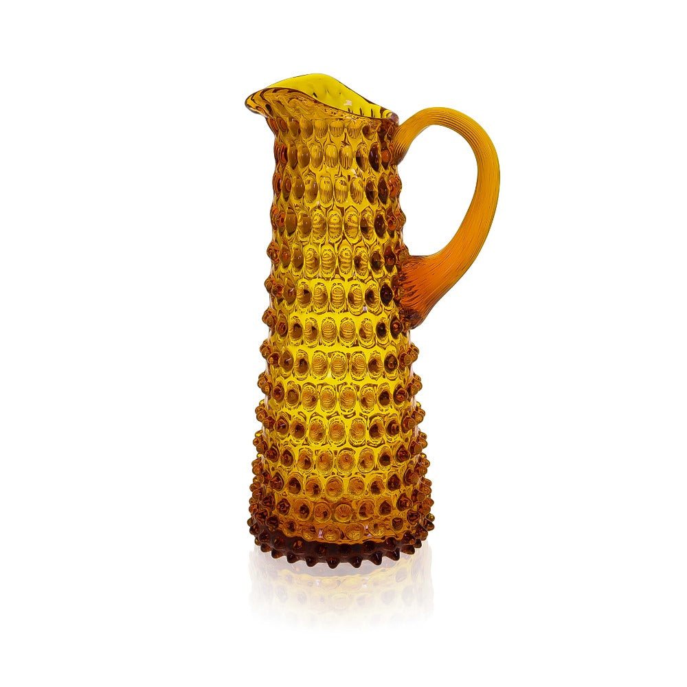 klimchi-hobnail-pichet-ambre-1000-ml-cristal-jaune image 1