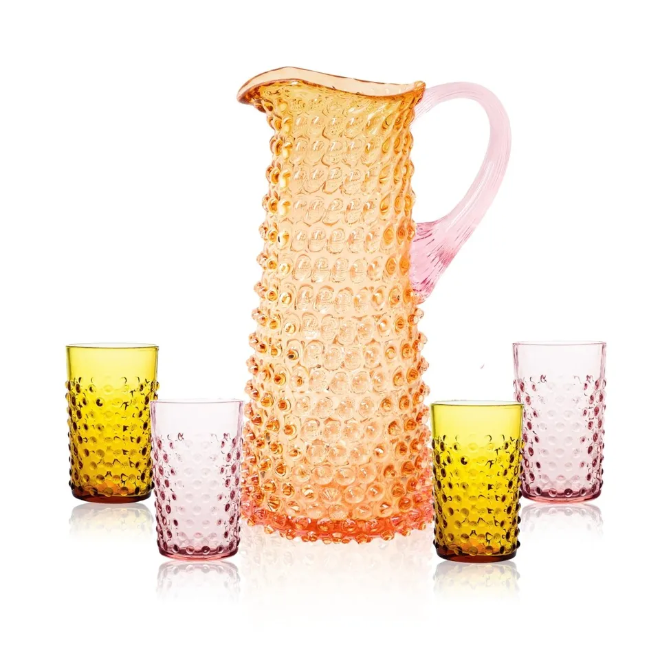 klimchi-hobnail-carafe-verres-coffret-sunrise image 1