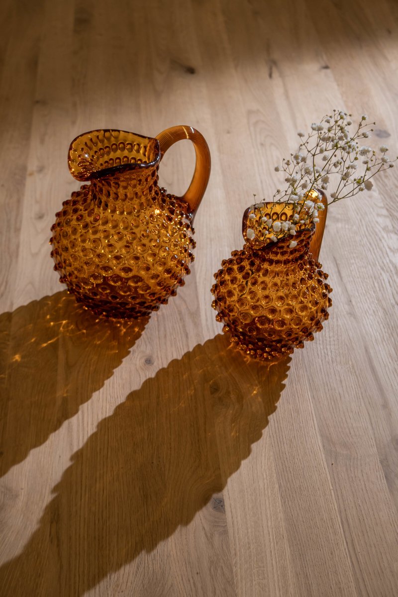 klimchi-hobnail-petite-carafe-ambre-1-l-picots image 2