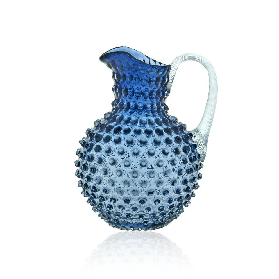 klimchi-hobnail-carafe-en-verre-bleu-fum-2-l image 1