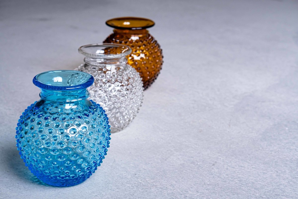 klimchi-hobnail-vase-col-azur-bleu-sans-plomb image 5