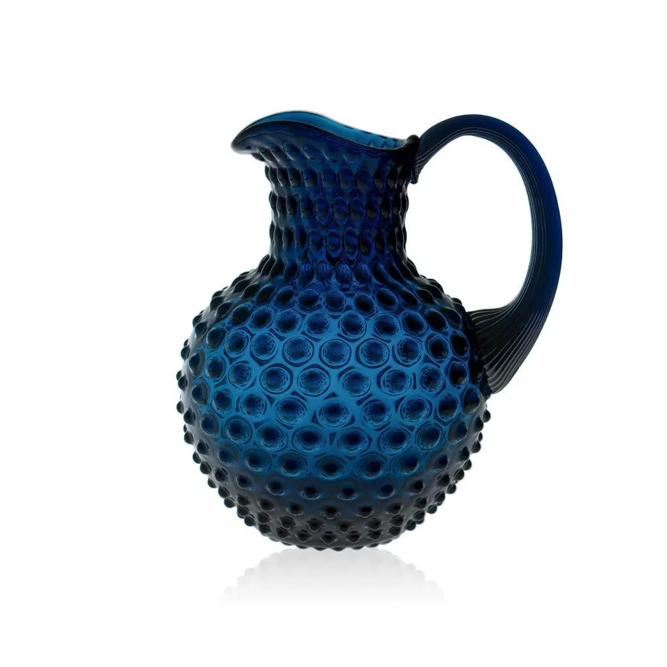 klimchi-hobnail-carafe-2-l-bleu-royal-cristal image 1
