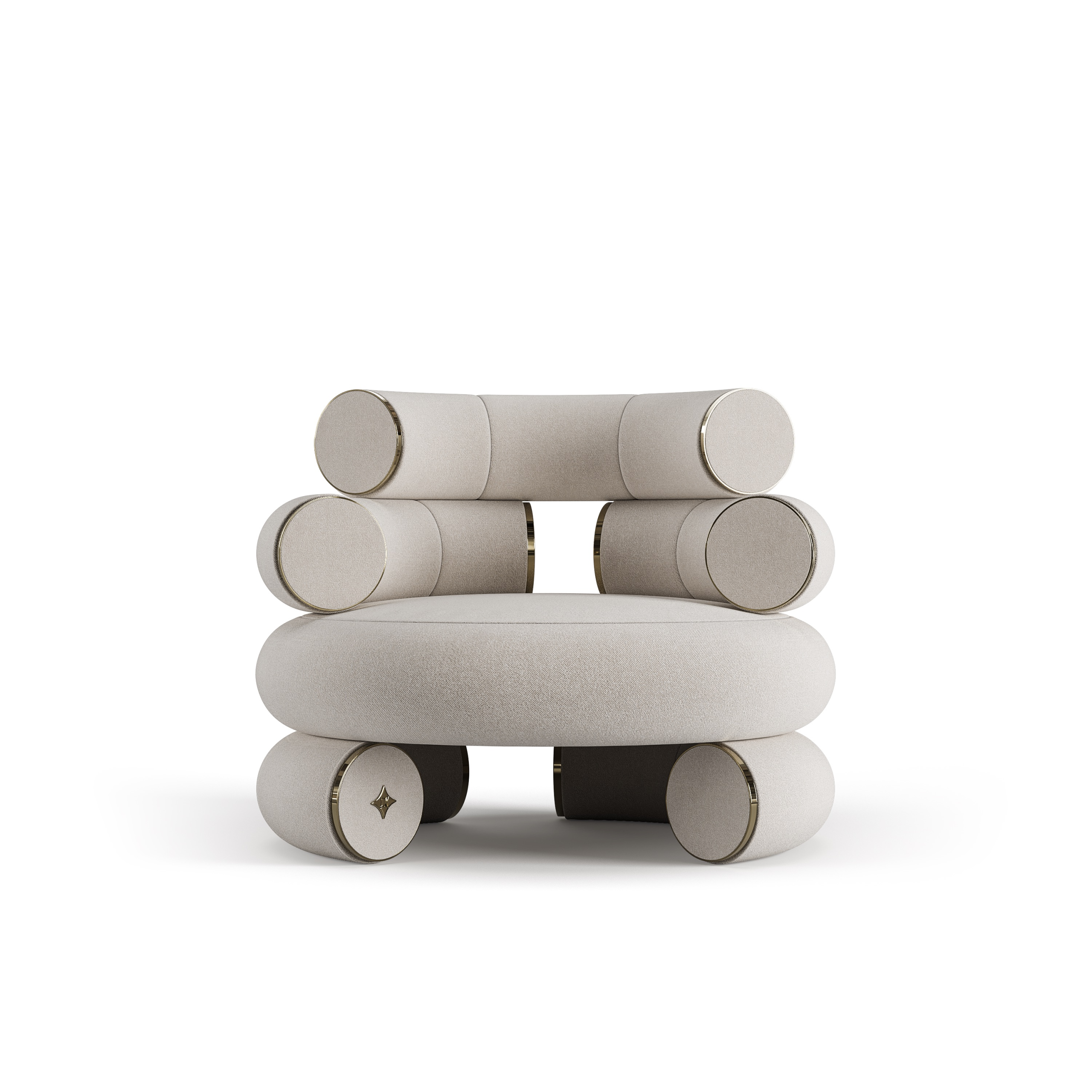bablanc-rond-fauteuil-tissu-acier-dor image 2