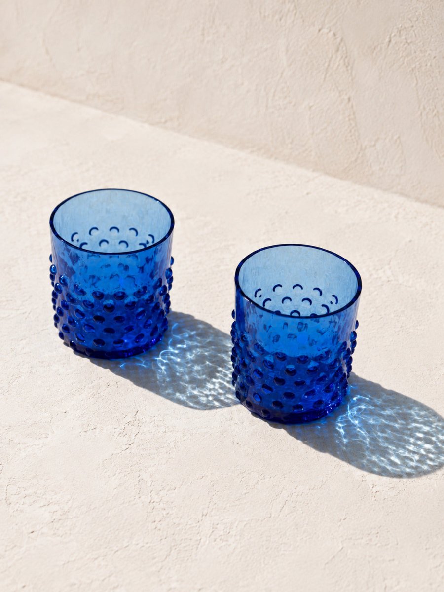 klimchi-hobnail-verre-whisky-bleu-lectrique-l-unit image 2