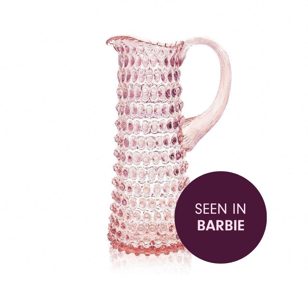 klimchi-hobnail-pichet-rosaline-1-l-en-verre-rose image 1