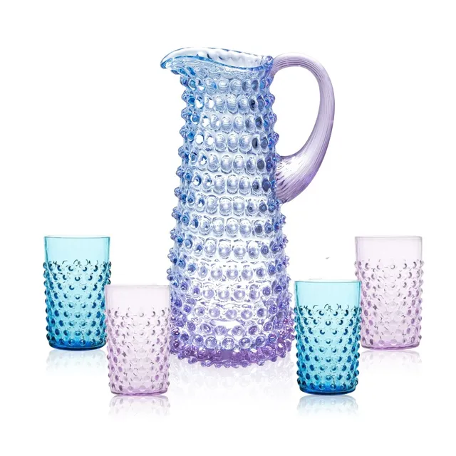 klimchi-hobnail-service-carafe-galaxy-verres-cristal-boh-me image 1