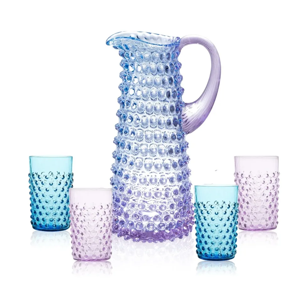 klimchi-hobnail-service-carafe-galaxy-verres-cristal-boh-me image 1