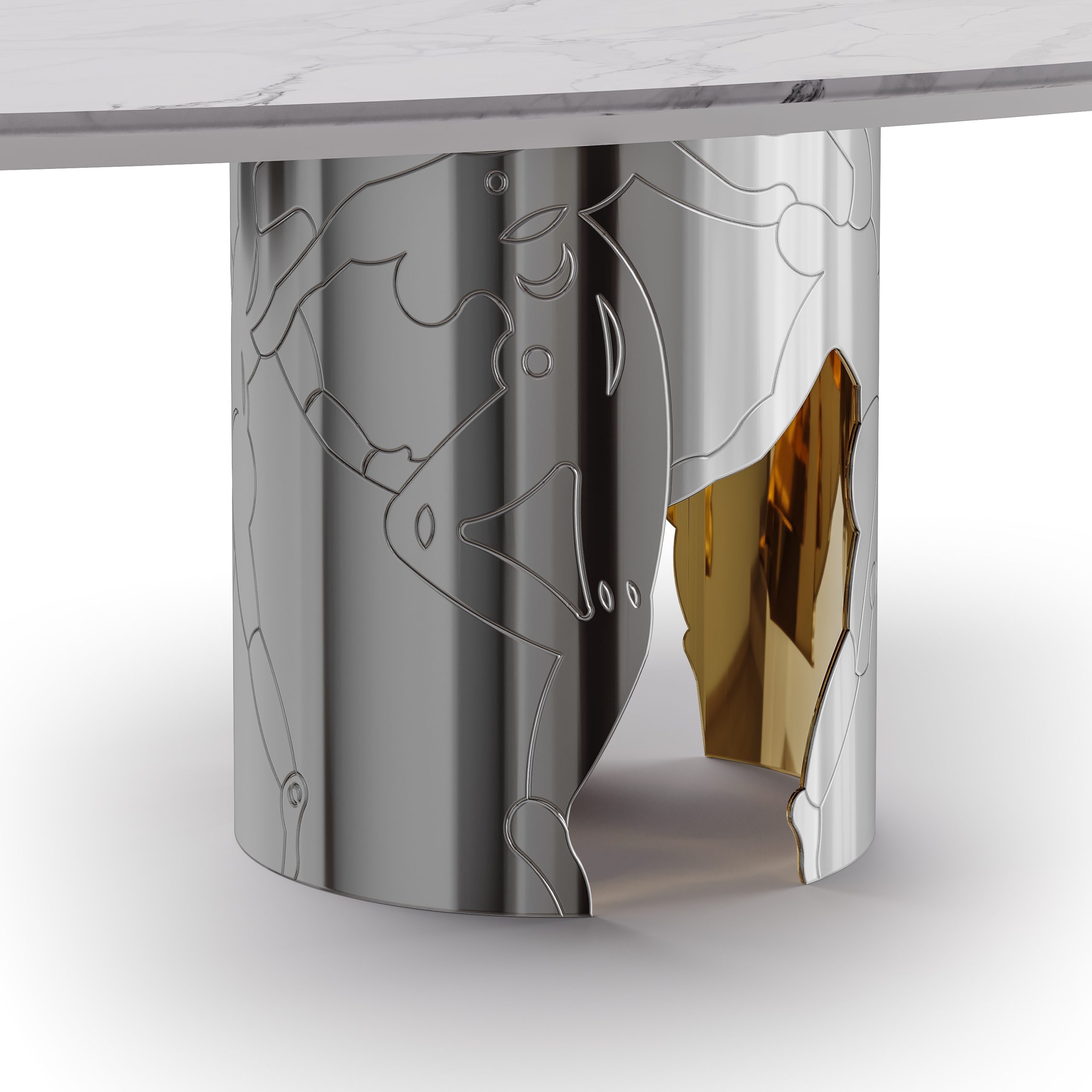 bablanc-la-dance-table-manger-laiton-sculpt image 4