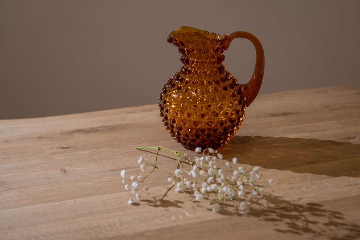 klimchi-hobnail-petite-carafe-ambre-1-l-picots image 3