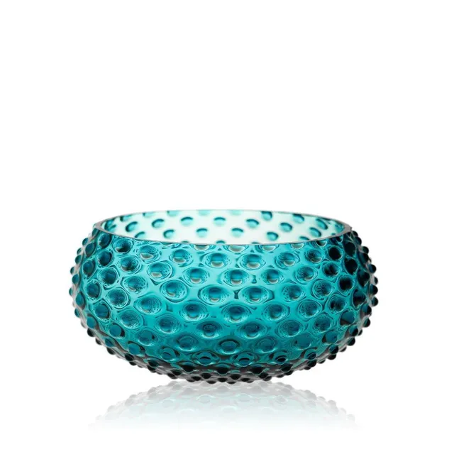 klimchi-hobnail-saladier-verre-aquamarine-bleu-sans-plomb image 1
