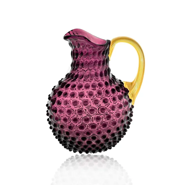 klimchi-silver-gold-handles-pichet-hobnail-violet-2-l-anse-dor-e image 1