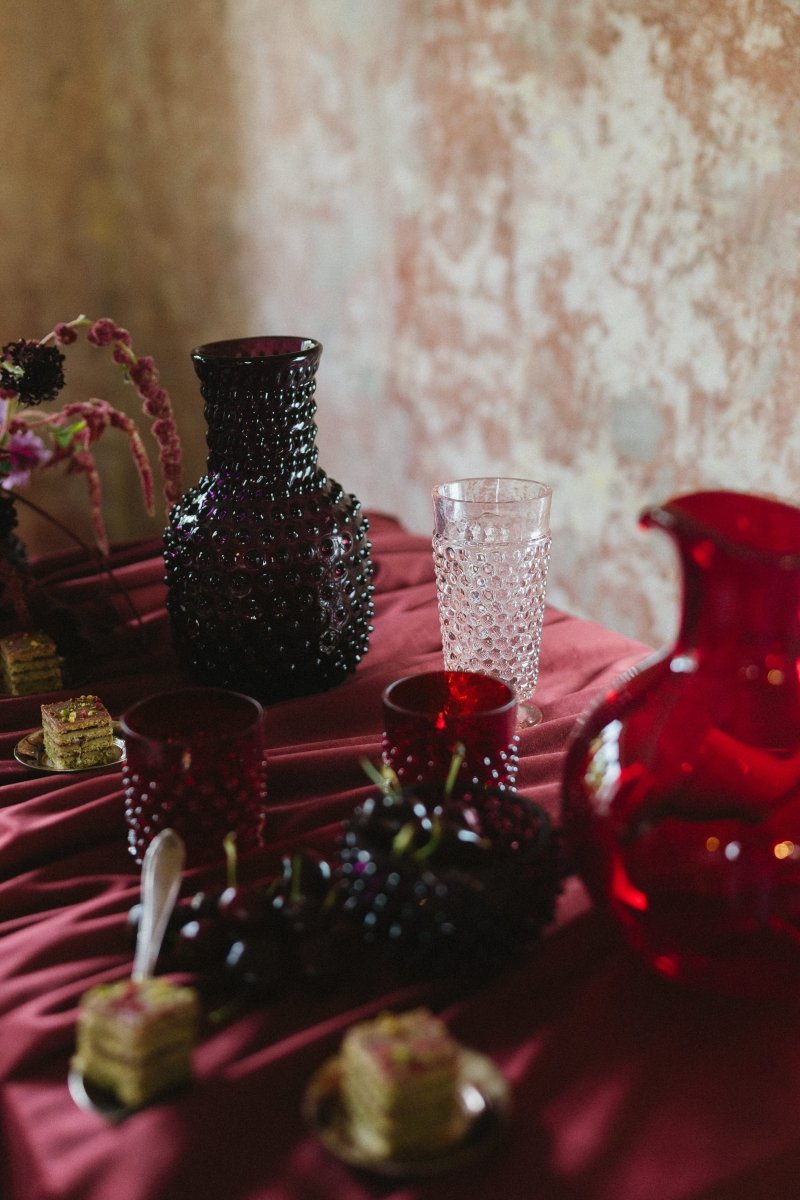 klimchi-hobnail-carafe-violette-2-l-en-verre-picots image 7