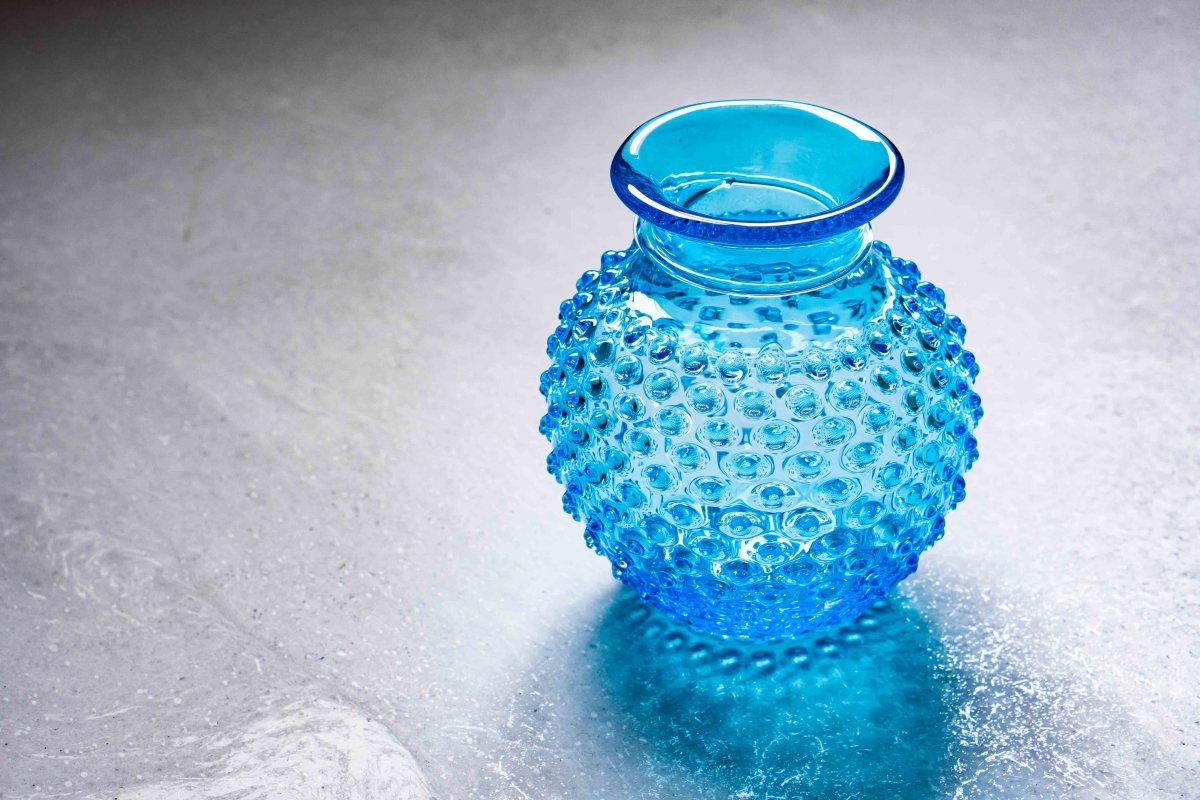 klimchi-hobnail-vase-col-azur-bleu-sans-plomb image 4