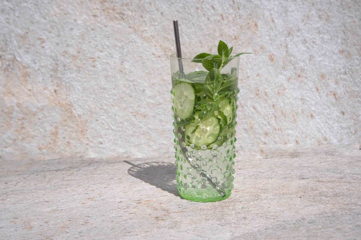 klimchi-hobnail-tumbler-haut-verre-vert-l-unit-400-ml image 2