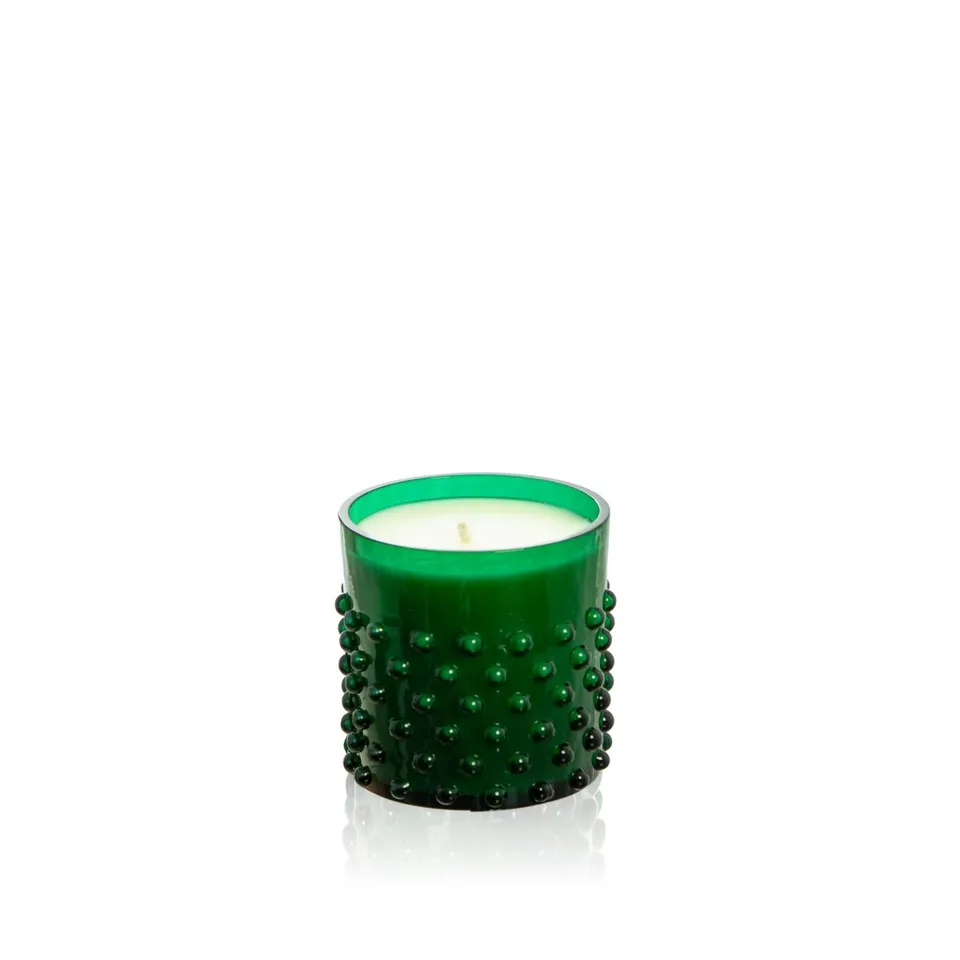 klimchi-hobnail-bougie-no-l-pin-cannelle-verre-vert image 1