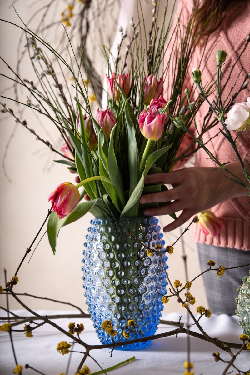 klimchi-hobnail-vase-ovale-bleu-clair image 2