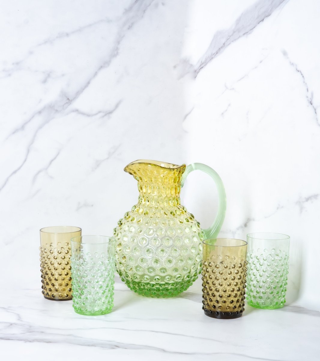 klimchi-hobnail-set-pichet-meadow-2-l-verres image 2