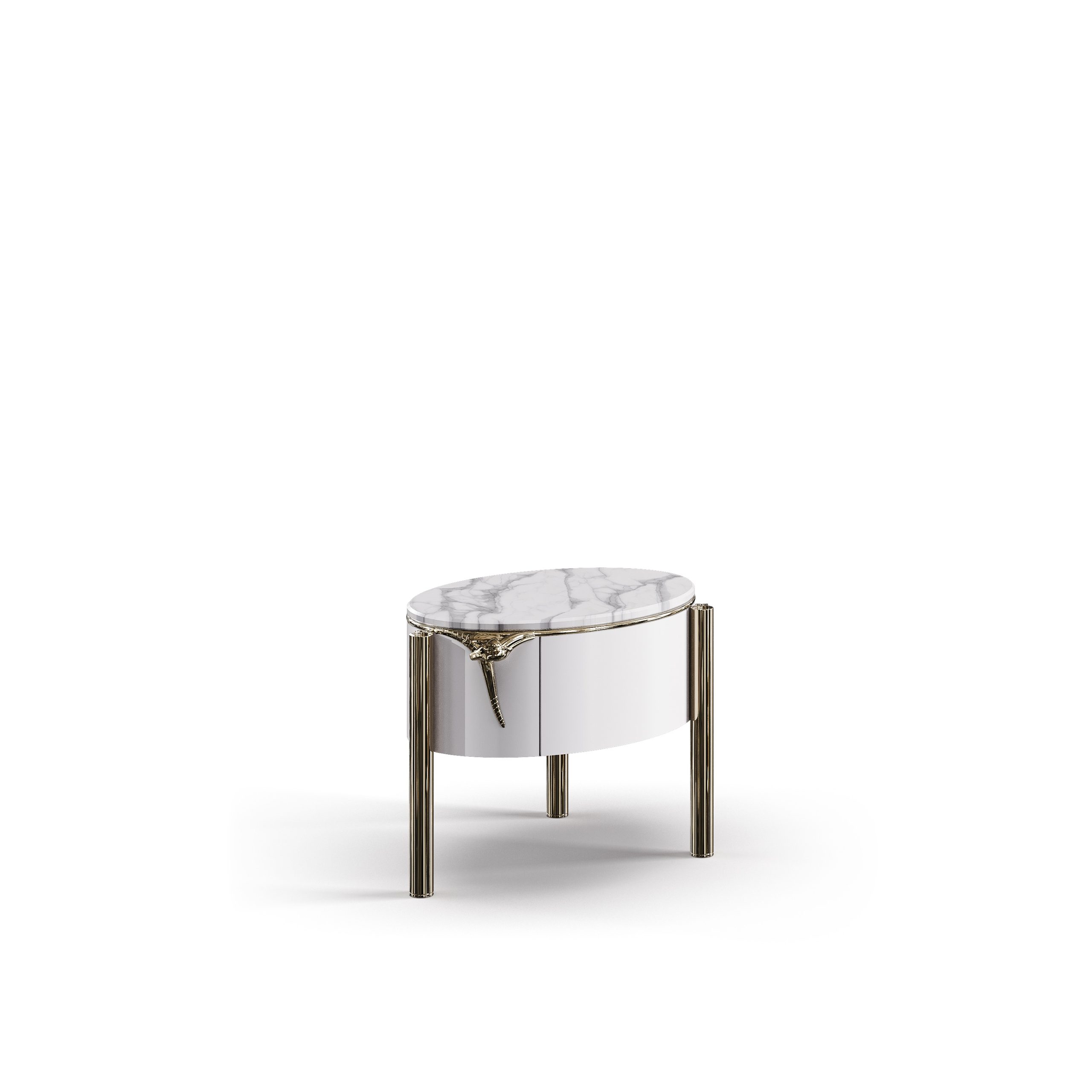 bablanc-snake-table-de-chevet-marbre-laiton-serpent image 1