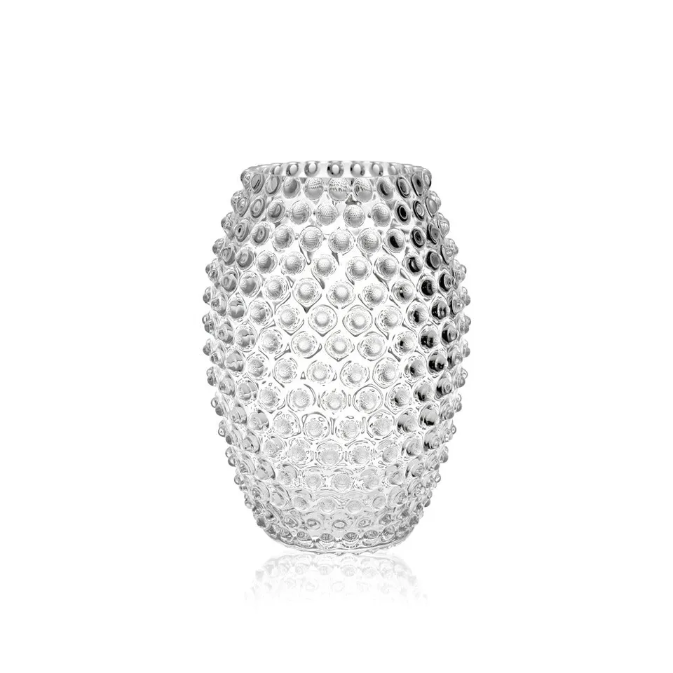 klimchi-hobnail-vase-ovale-cristal-transparent image 1