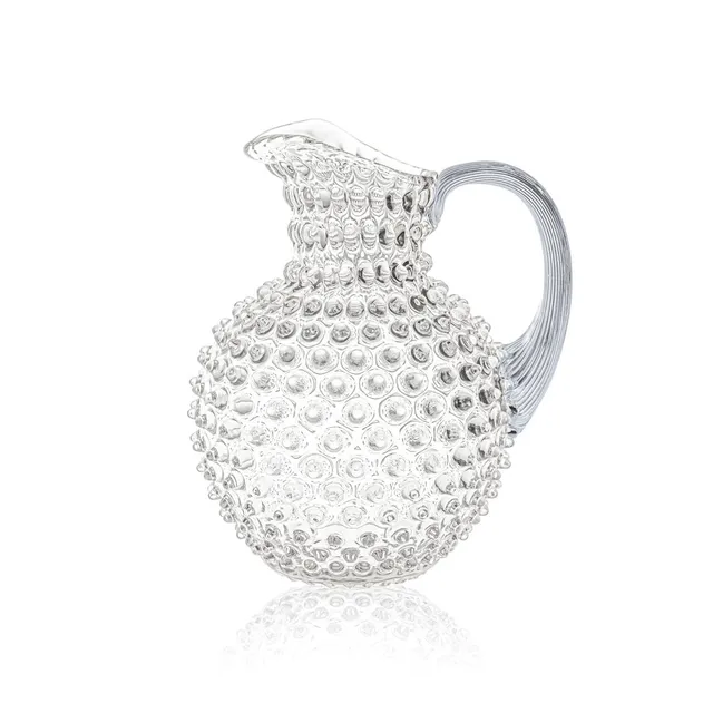 klimchi-hobnail-pichet-cristal-anse-argent-e image 1