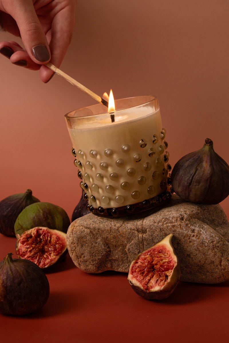 klimchi-wave-candles-hobnail-bougie-vanille-figue-cire-soja image 2