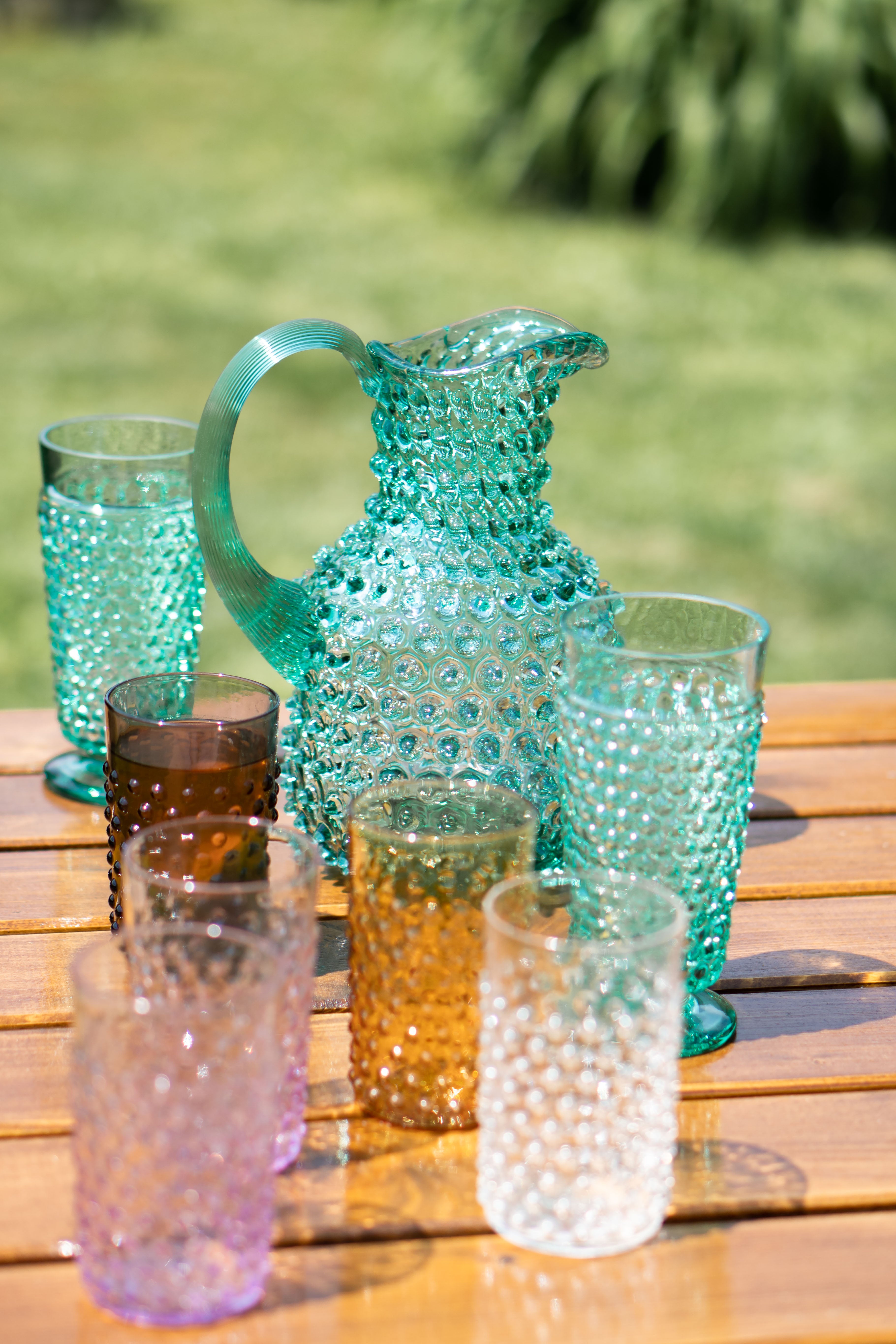 klimchi-hobnail-beryl-goblet-verre-vin-vert-lot-2-300-ml image 4
