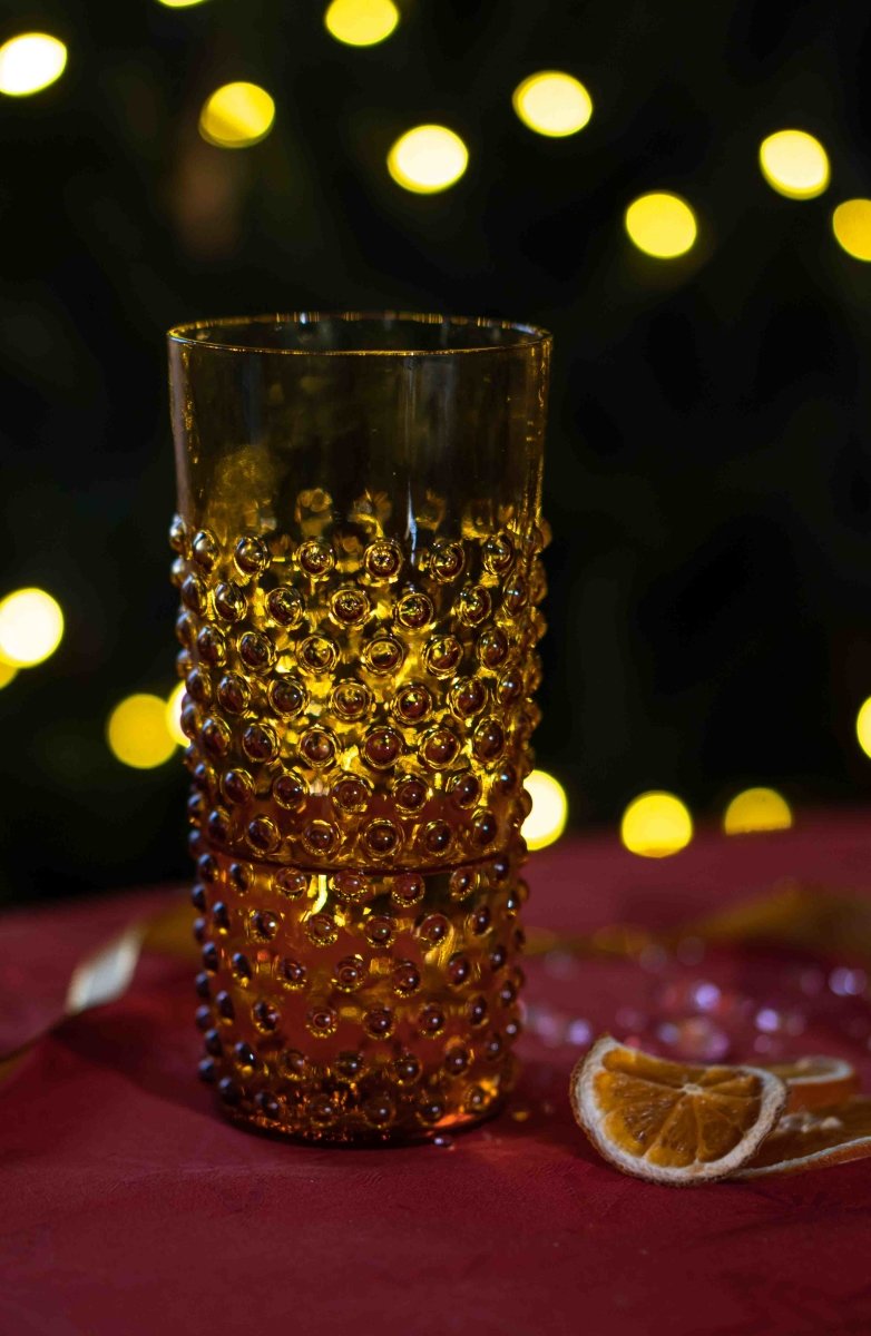 klimchi-hobnail-tumbler-haut-verre-ambre-l-unit-400-ml image 2