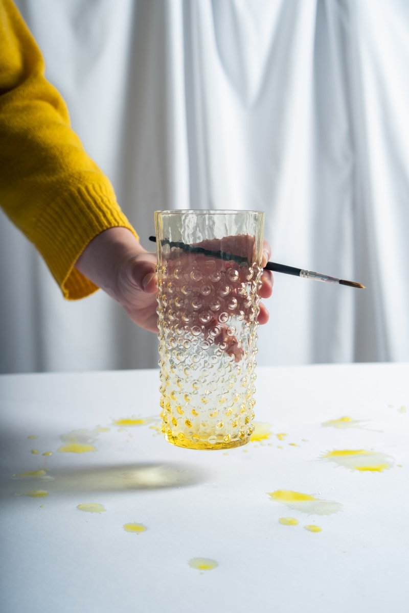 klimchi-hobnail-verre-citrine-400-ml-jaune-lot-6 image 8