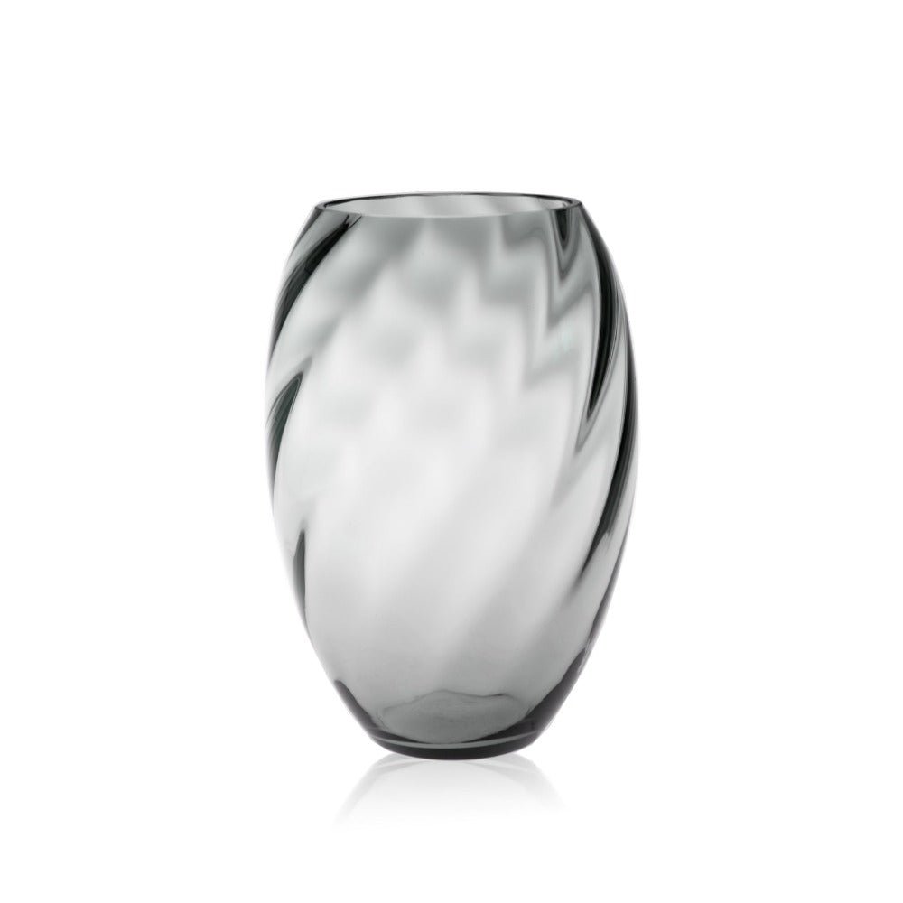 klimchi-marika-vase-ovale-grey-smoke-cristal-sans-plomb image 1