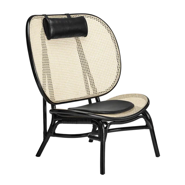 norr-11-nomad-fauteuil-rotin-bambou-cuir-cognac image 1