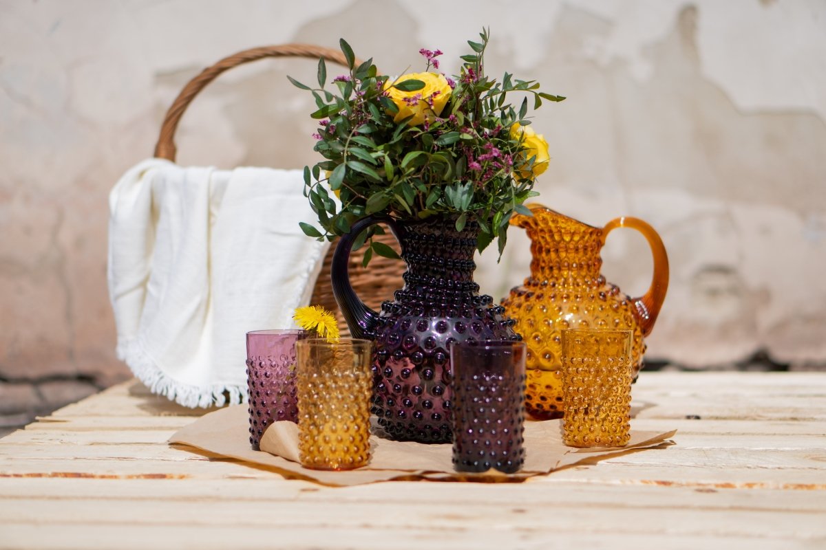 klimchi-hobnail-violet-pichet-en-verre-2-l image 3