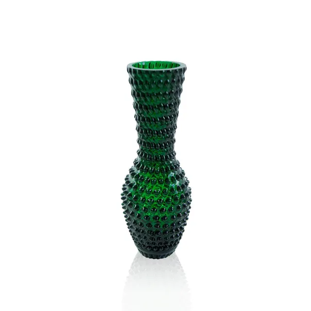 klimchi-fugu-vase-vert-fonc-motif-bulles image 1