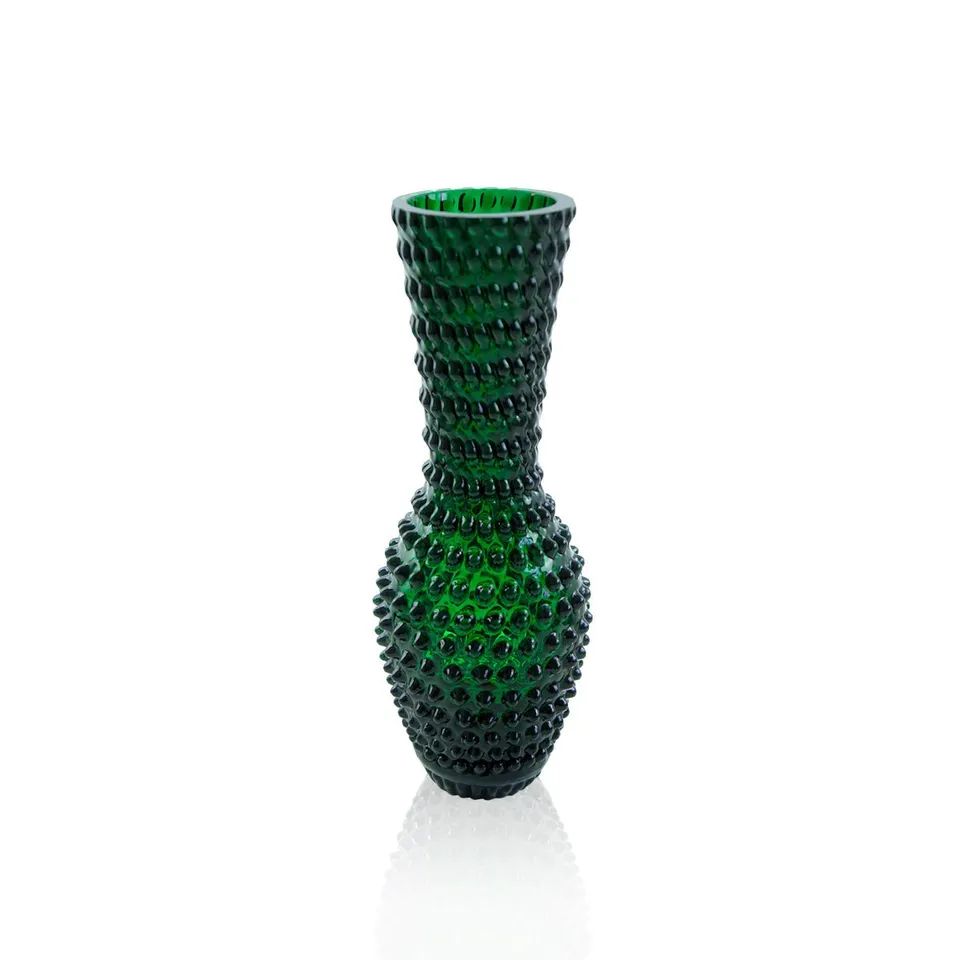 klimchi-fugu-vase-vert-fonc-motif-bulles image 1