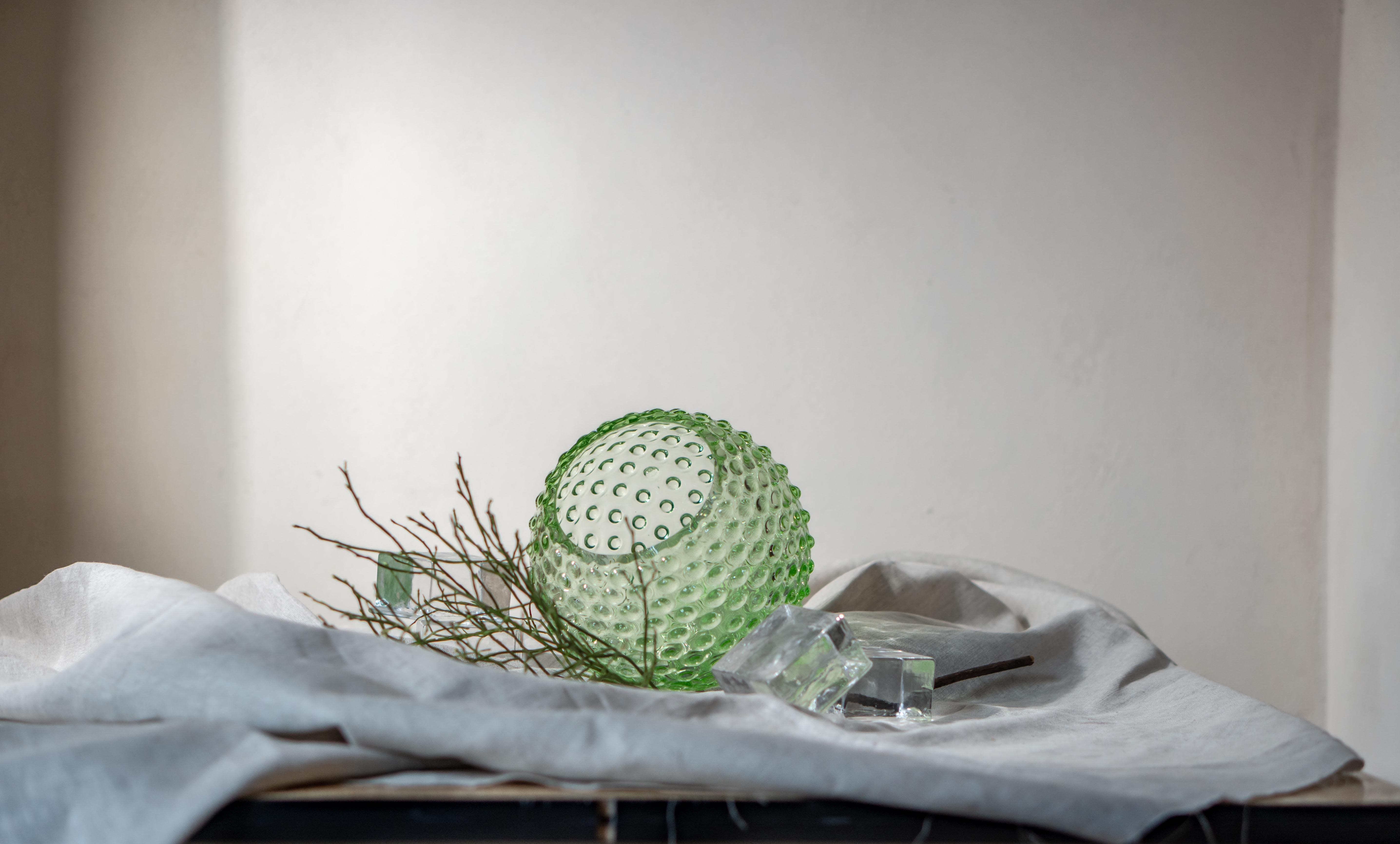 klimchi-hobnail-vase-boule-vert-clair-petit-mod-le-cristal image 3