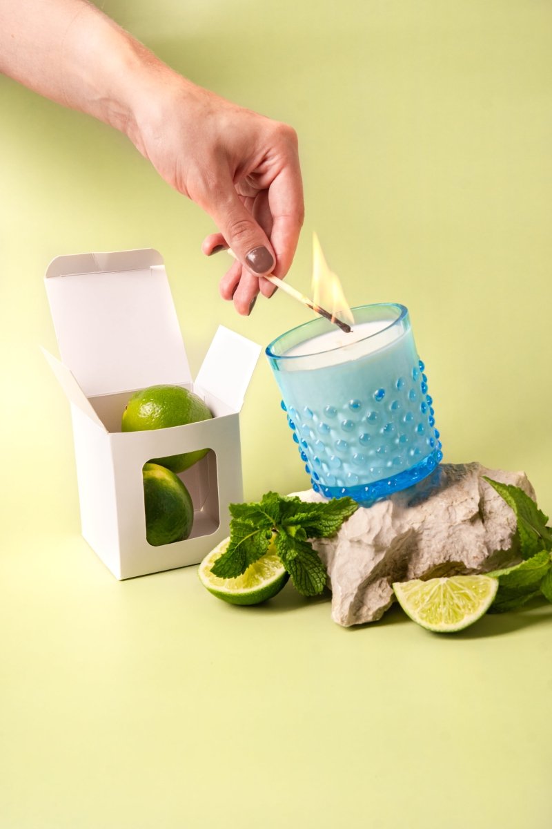 klimchi-hobnail-bougie-mojito-cire-soja-menthe-citron-vert image 2