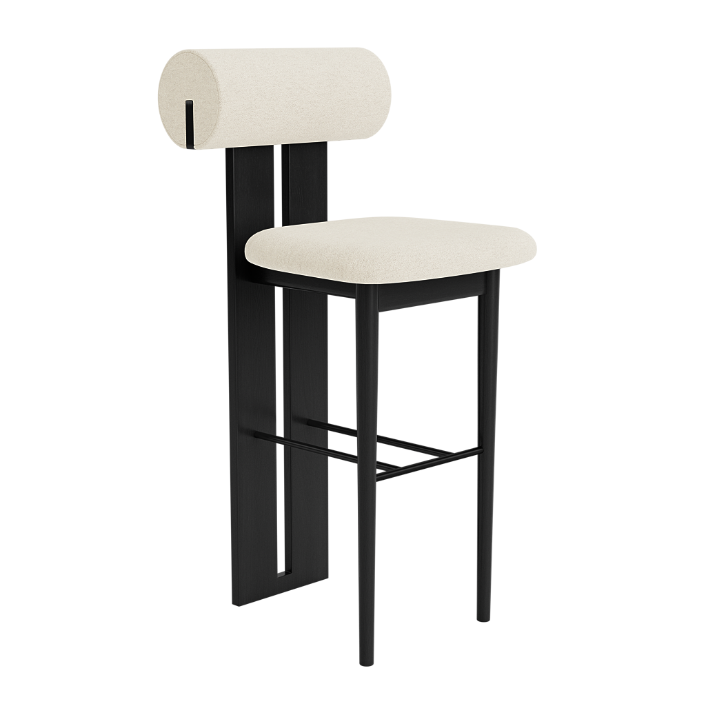 norr-11-hippo-tabouret-bar-65-cm-ch-ne-noir-tissu-sable image 2