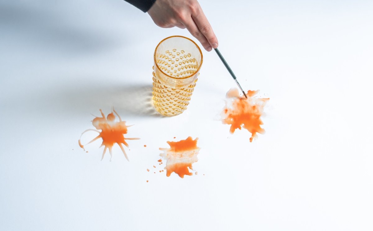 klimchi-hobnail-verre-ambre-400-ml-lot-de-2-fait-main image 2