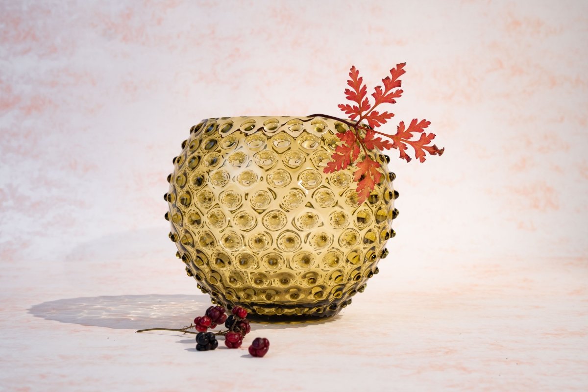klimchi-hobnail-vase-verre-rond-vert-bonsai image 3