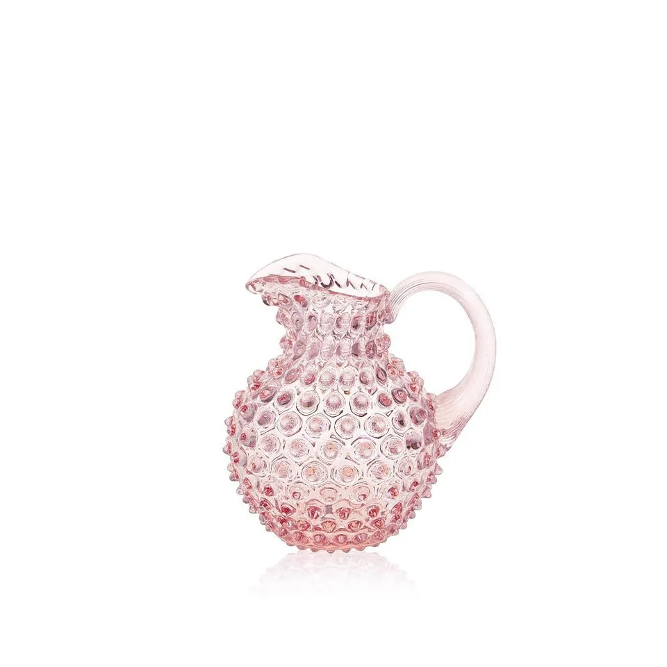 klimchi-hobnail-carafe-1-l-rose-rosaline-verre image 1