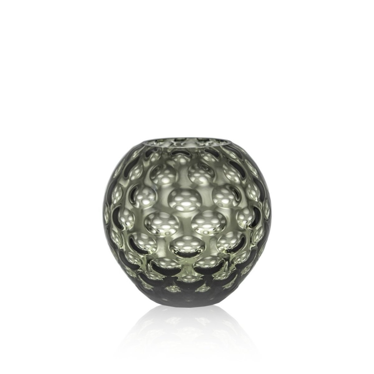 klimchi-kugel-vase-rond-grey-smoke-cristal-fleurs image 1
