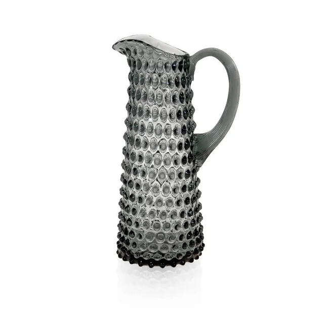 klimchi-hobnail-carafe-verre-gris-fum-1-l-cristal image 1