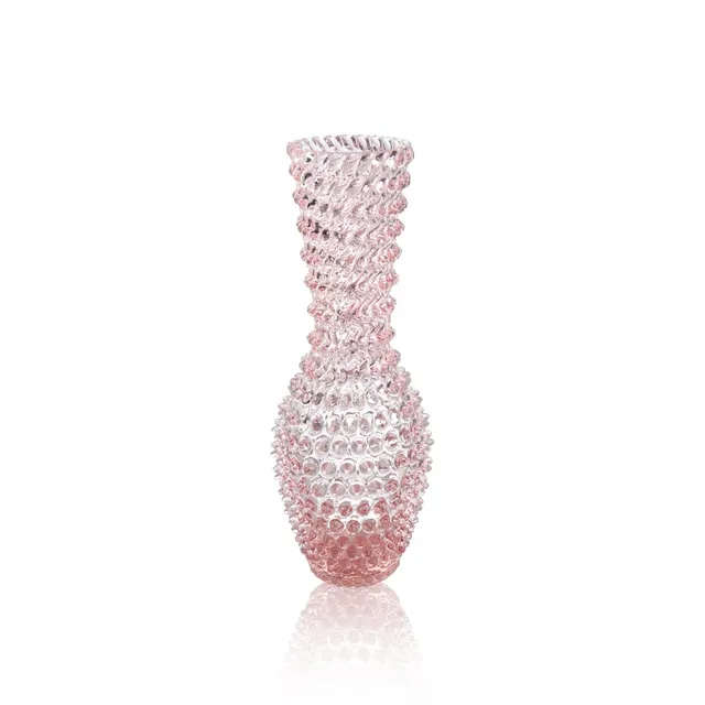 klimchi-fugu-vase-rosaline-rose-en-verre-translucide image 1