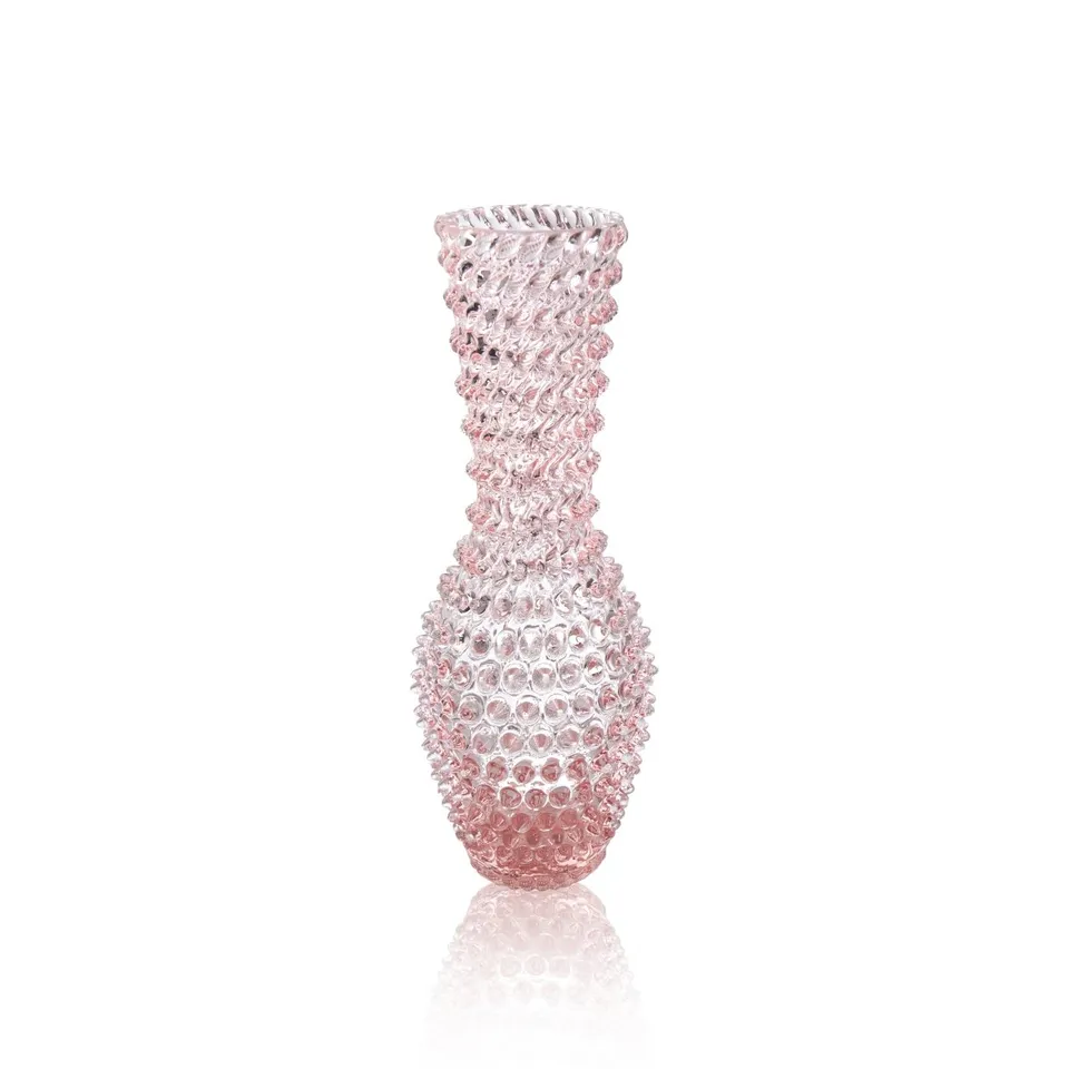 klimchi-fugu-vase-rosaline-rose-en-verre-translucide image 1