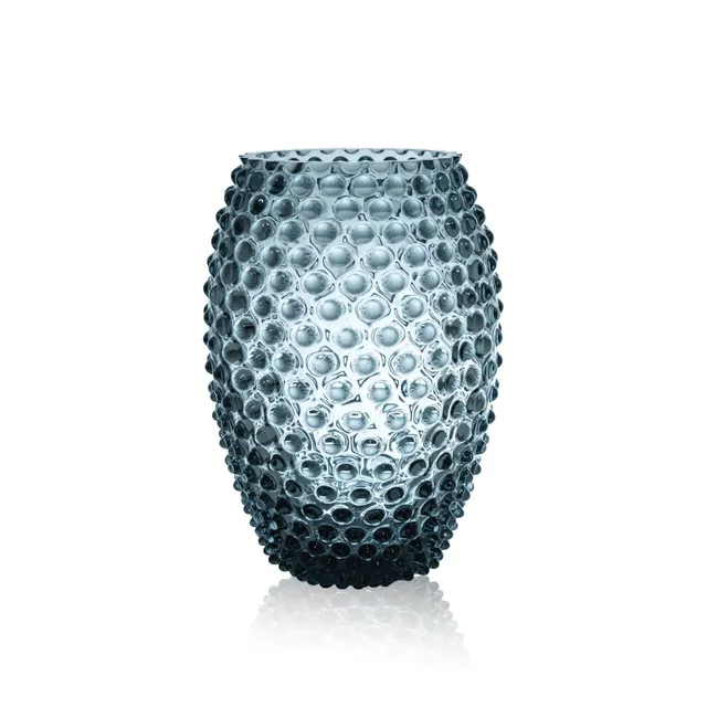 klimchi-hobnail-misty-blue-vase-ovale-bleu image 1
