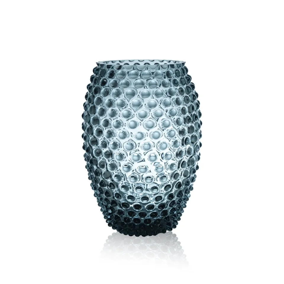 klimchi-hobnail-misty-blue-vase-ovale-bleu image 1